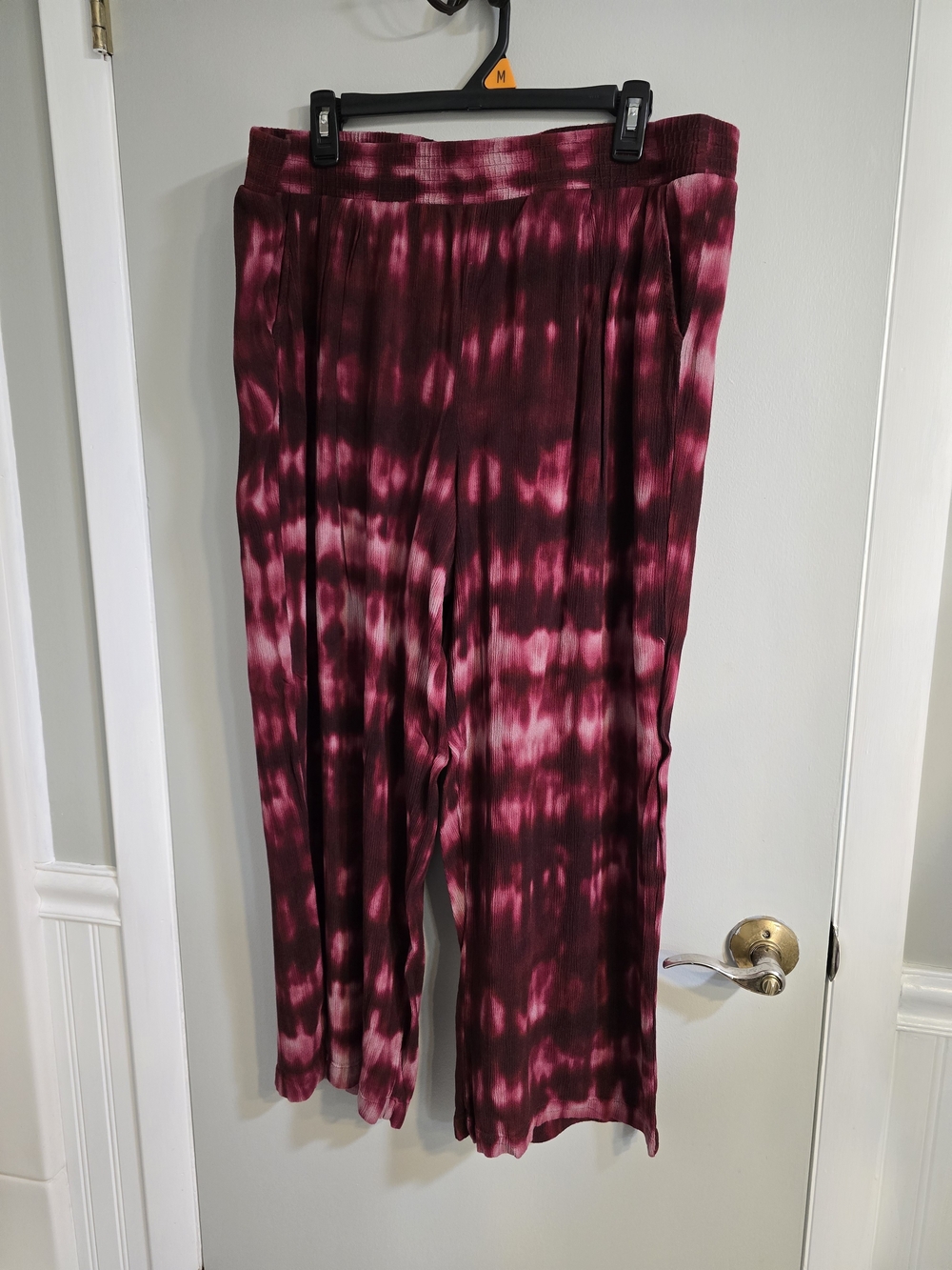 TORRID Tie-Dye Wide Leg Pants - Burgundy and Pink